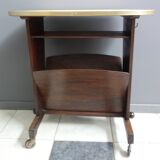 Pink formica magazine table 1950s