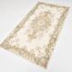 Tapis vintage à motif floral beige et vert 4x7, tapis anatolien, 113x207 cm