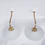 White opaline swan neck wall lights