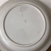 Vintage sublime white and blue hollow dish Badonviller earthenware