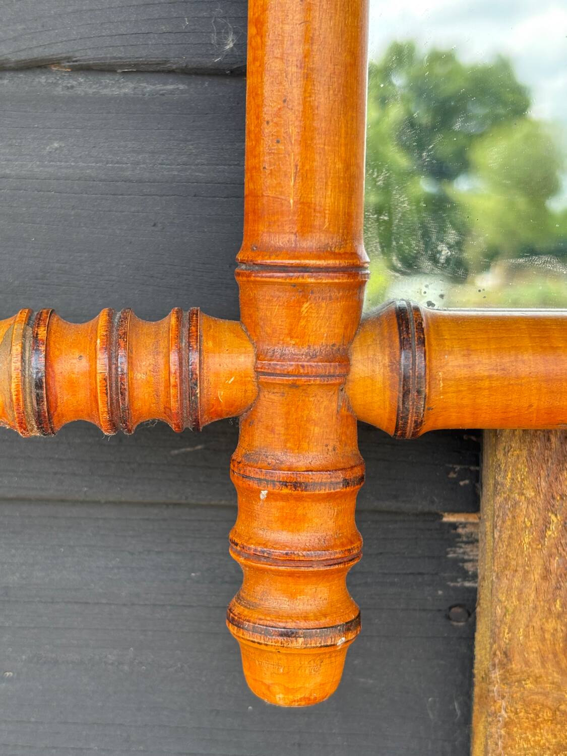 Vintage bamboo mirror
