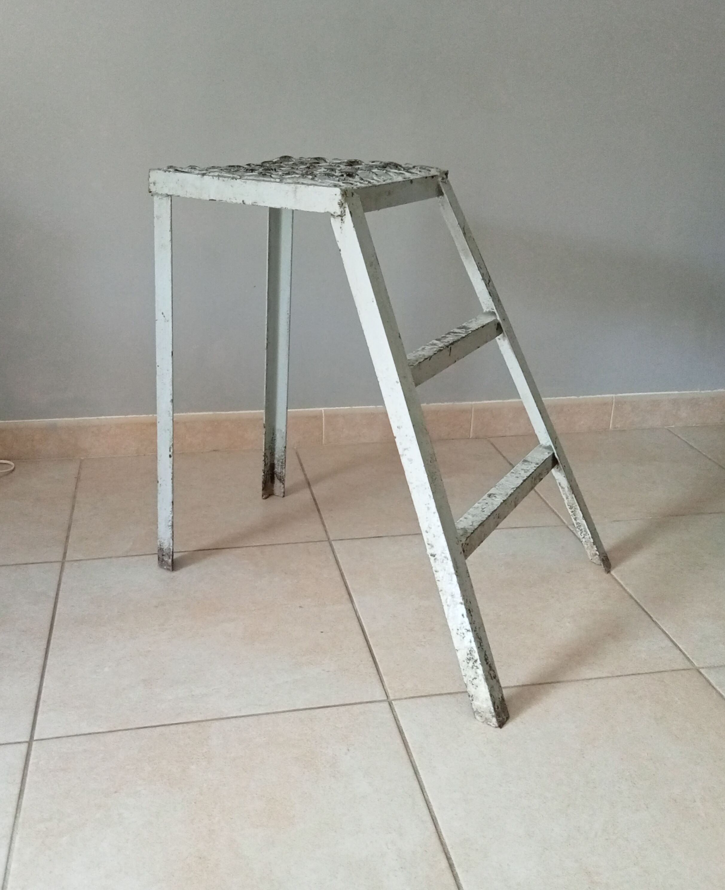 Vintage workshop metal stepladder