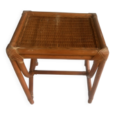 Vintage side table in rattan and bamboo, 1970s