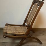Victorian folding chair 19th century Gothic caning Art & Craft