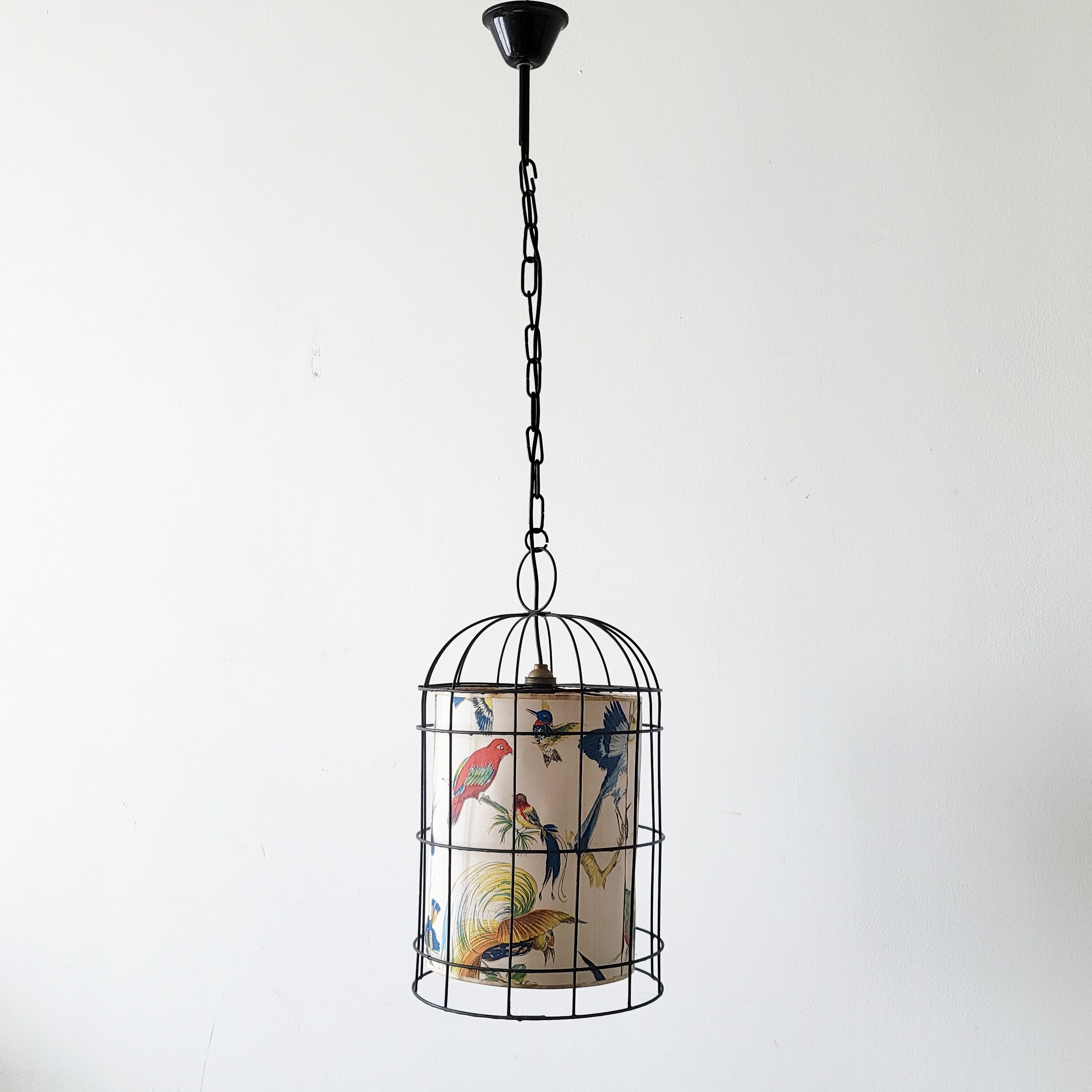 Vintage bird cage suspension
