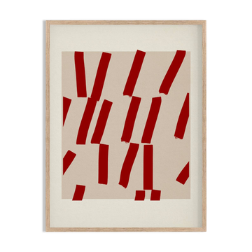 Red lines art print 50x70cm