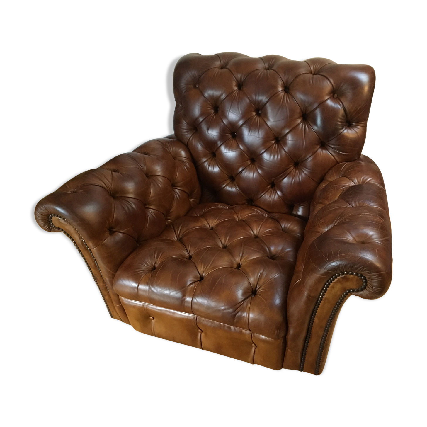 Real leather chesterfield chair