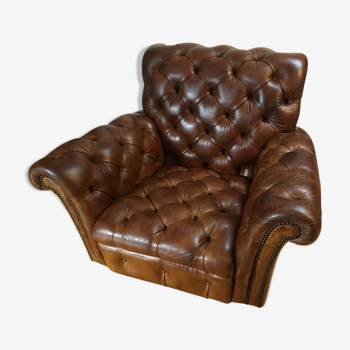 Real leather chesterfield chair