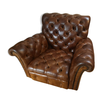 Real leather chesterfield chair
