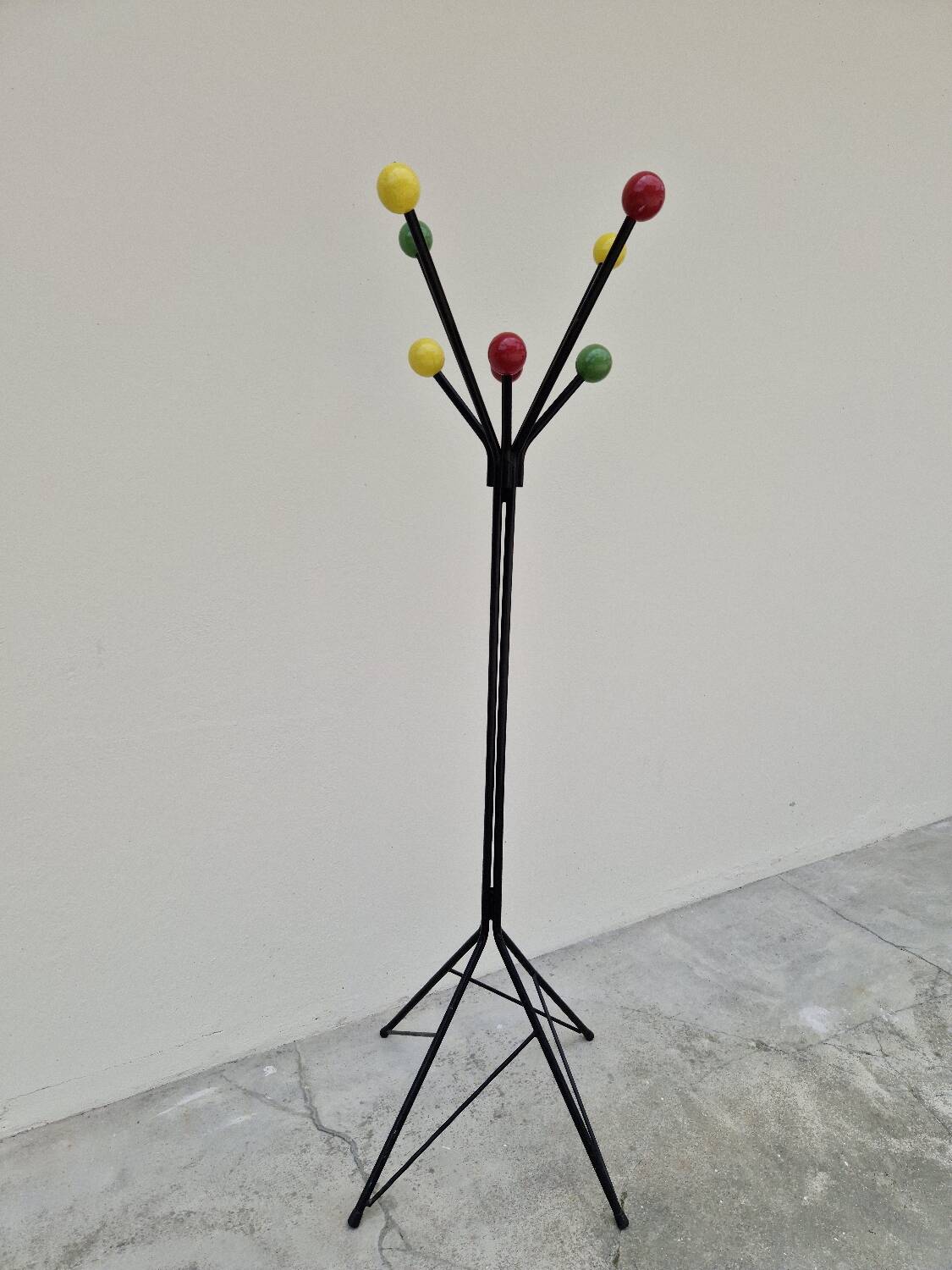 Portemanteau perroquet à boules colorées, 1950