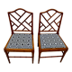 Ensemble de deux chaises Faux Bamboo Chippendale rénovées