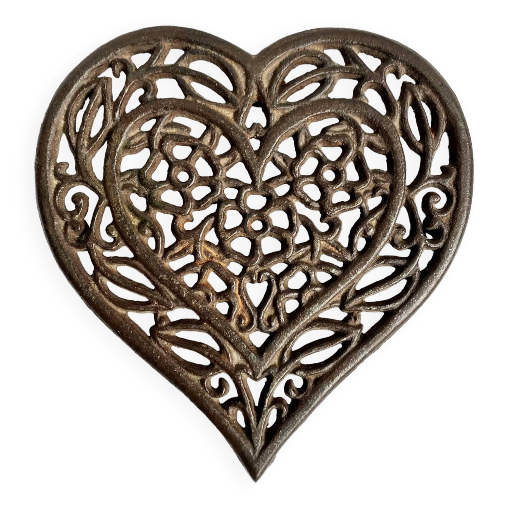 Wrought iron heart trivet