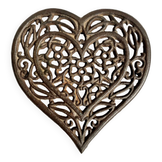 Wrought iron heart trivet