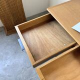 Modernist 50s oak metal desk