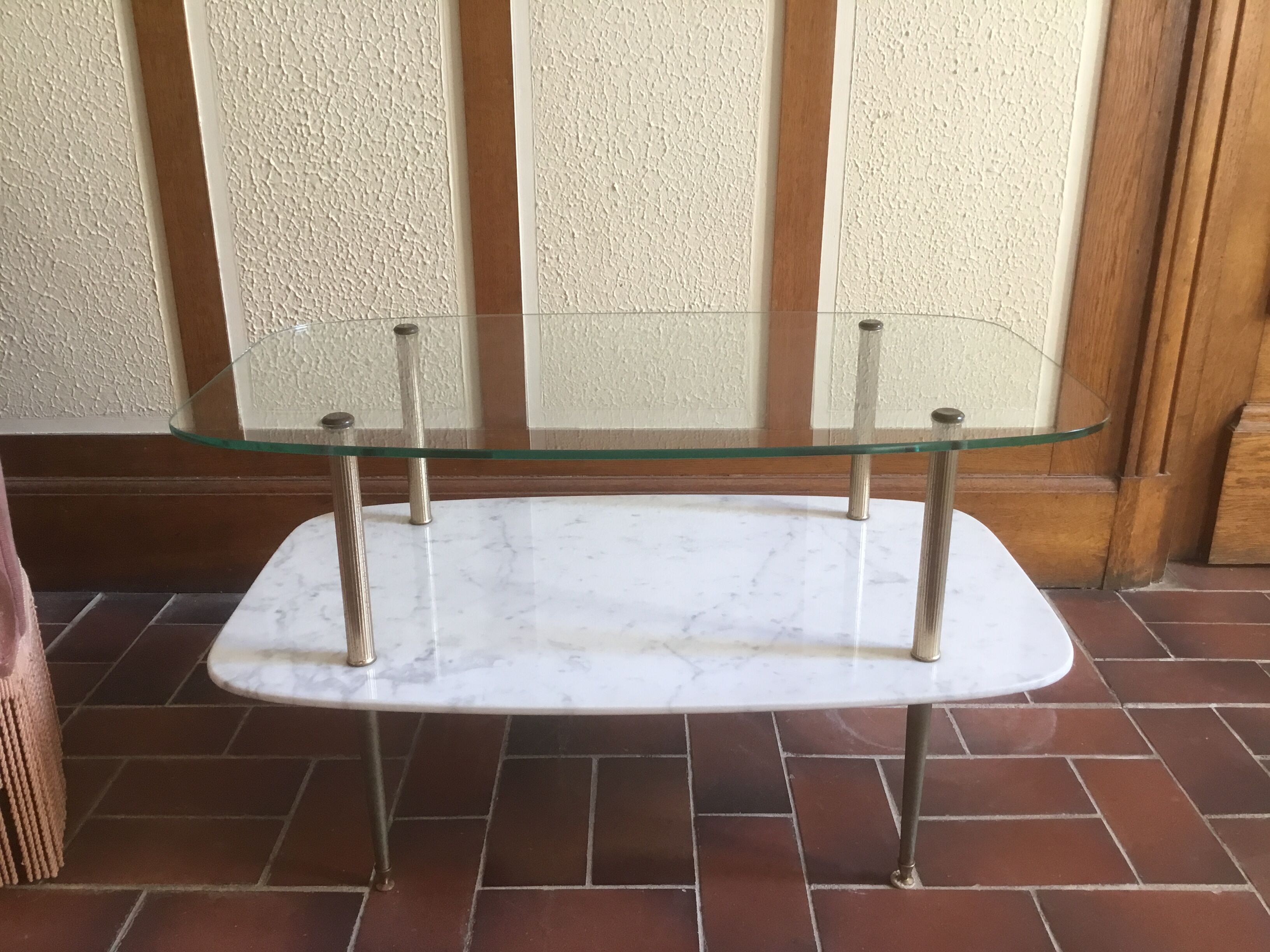 Table low double trap design 1950 vintage