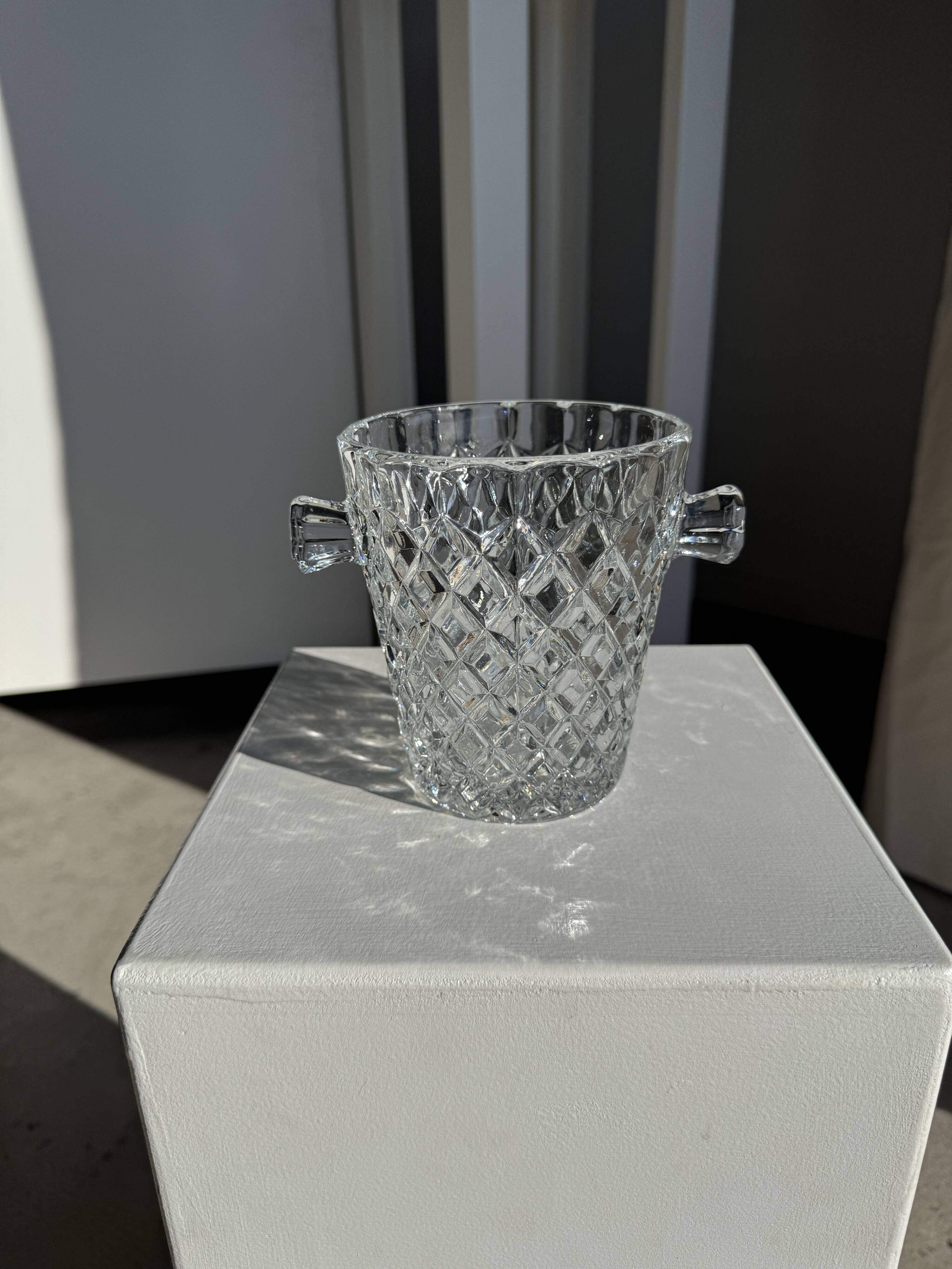 Classic vintage glass ice bucket H14 D12