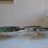 4 Vintage Barbotine Plates Artichoke Asparagus Table Decor Occasion