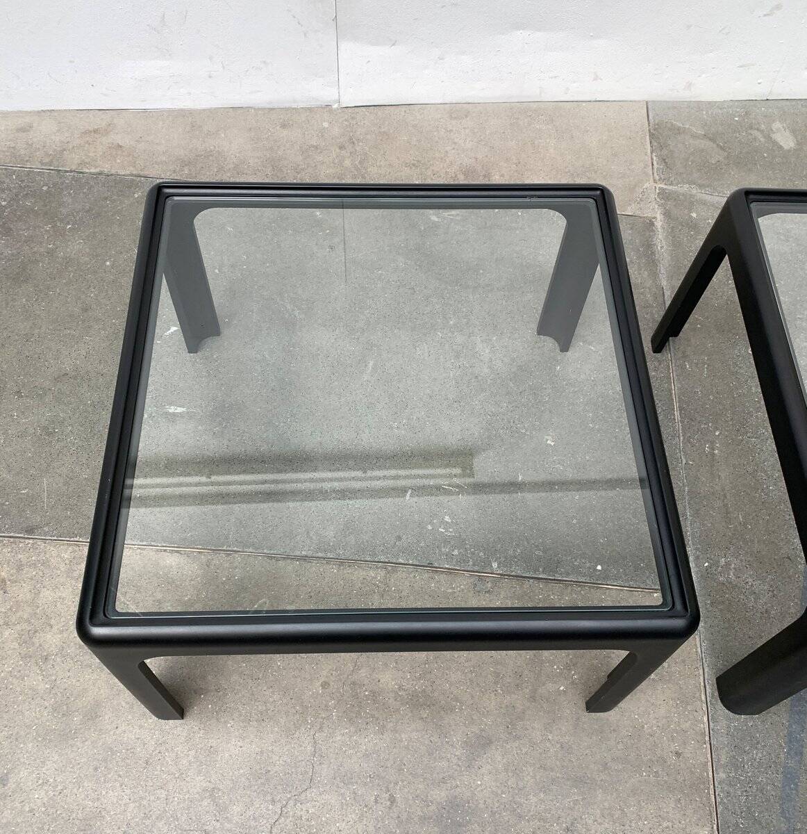 Mid-century vintage coffee table in glass by Peter Ghyczy for Horn Collection, 1960s, set of 2.