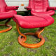 Pair of armchairs Ekornes and ottoman
