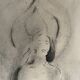 Painting signed charcoal woman buddha zen attitude