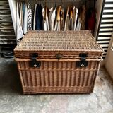 Trunk, chest in woven wicker