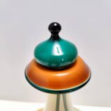 Beige Encased and Hand-blown Glass Decanter Bottle, Italy