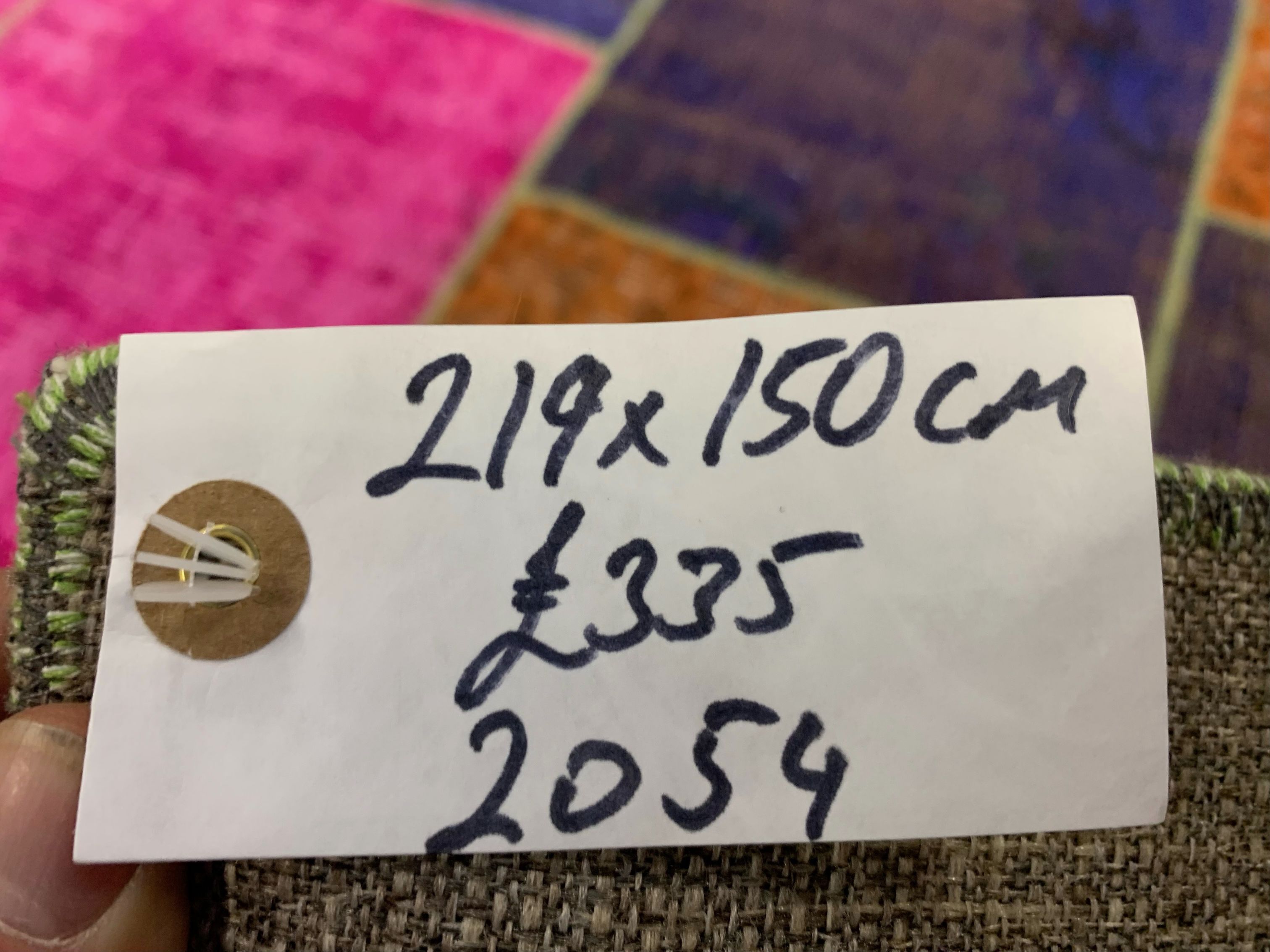 Distressed vintage turkish patchwork rug 219x150 cm wool medium