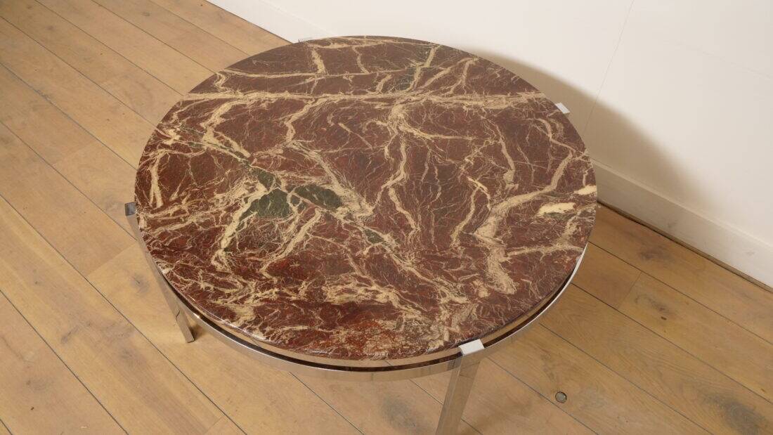 Vintage coffee table | Marble | Chrome