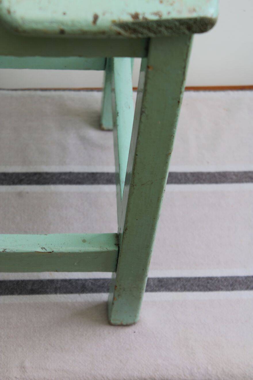 Wooden workshop stool