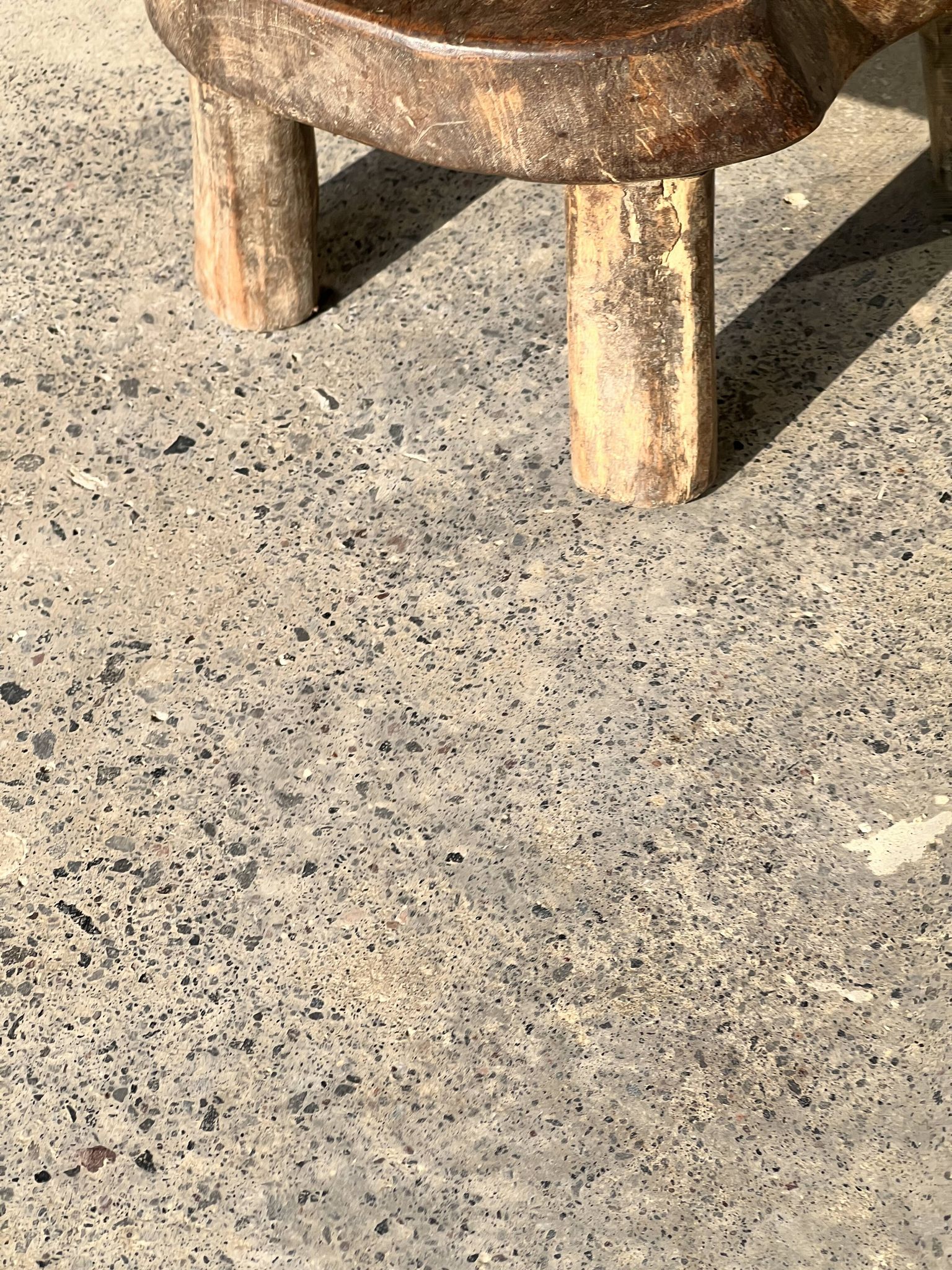 Mini low stool in upcycled old Asian teak H15 D24