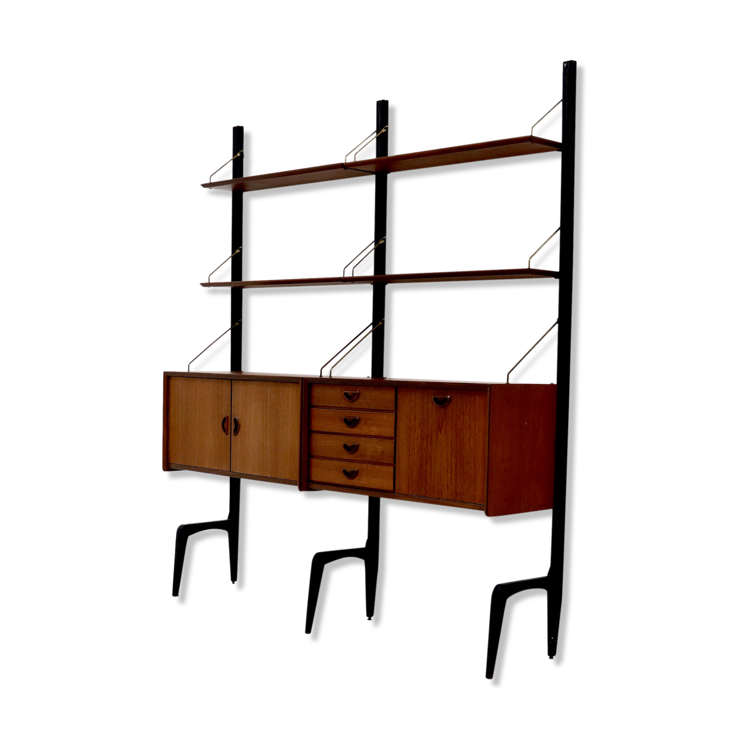 Teak Wall Unit by Louis van Teeffelen for WeBe 1950's