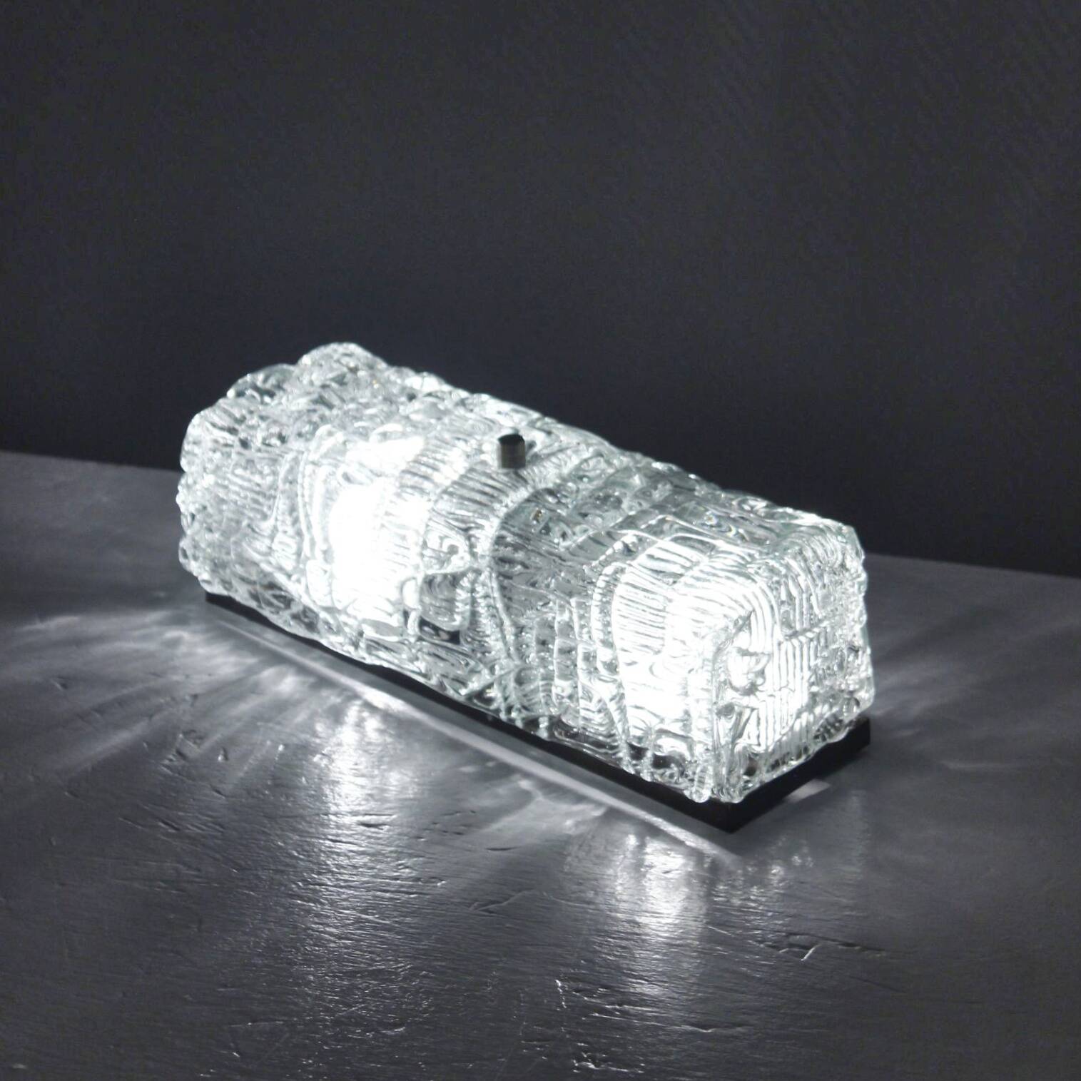 Vintage wall light frosted moulded glass 1970s