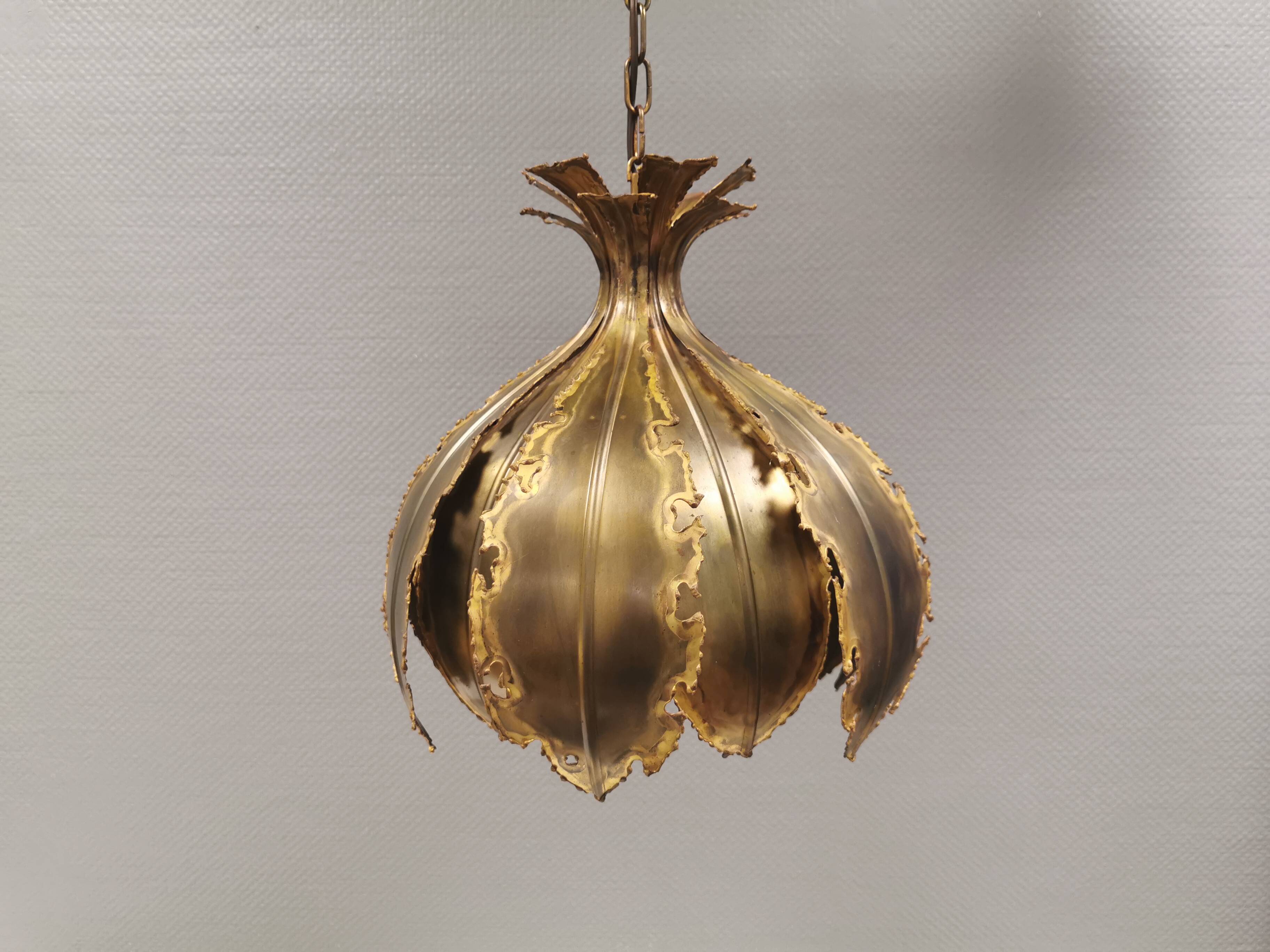 Large Brutalist hanging lamp by Svend Aage Holm Sørensen (SAHS) Denmark 60s