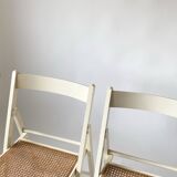 Pair folding chairs caning