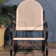 Fauteuil à bascule métal perforé 1950