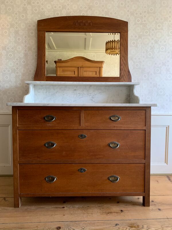 Coiffeuse avec dessus marbre 19ème siècle