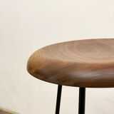 Bar stool in steel and walnut