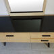 Dressing table 60s black wood and smoked glass