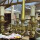 Bronze chandelier 6 lights from the 1950s