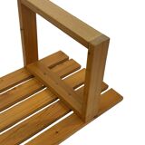 Vintage Scandinavian modern pinewood slatted bench from the 1960's