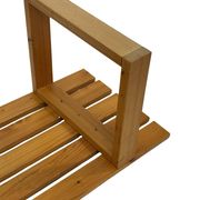 Vintage Scandinavian modern pinewood slatted bench from the 1960's