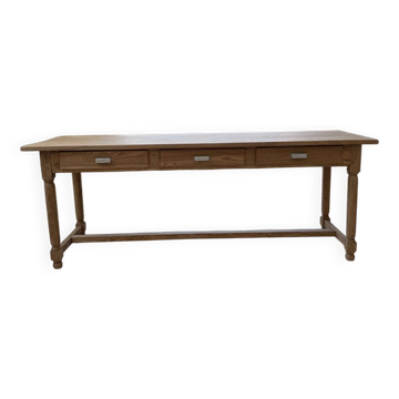 1950s oak draper's console table 2m