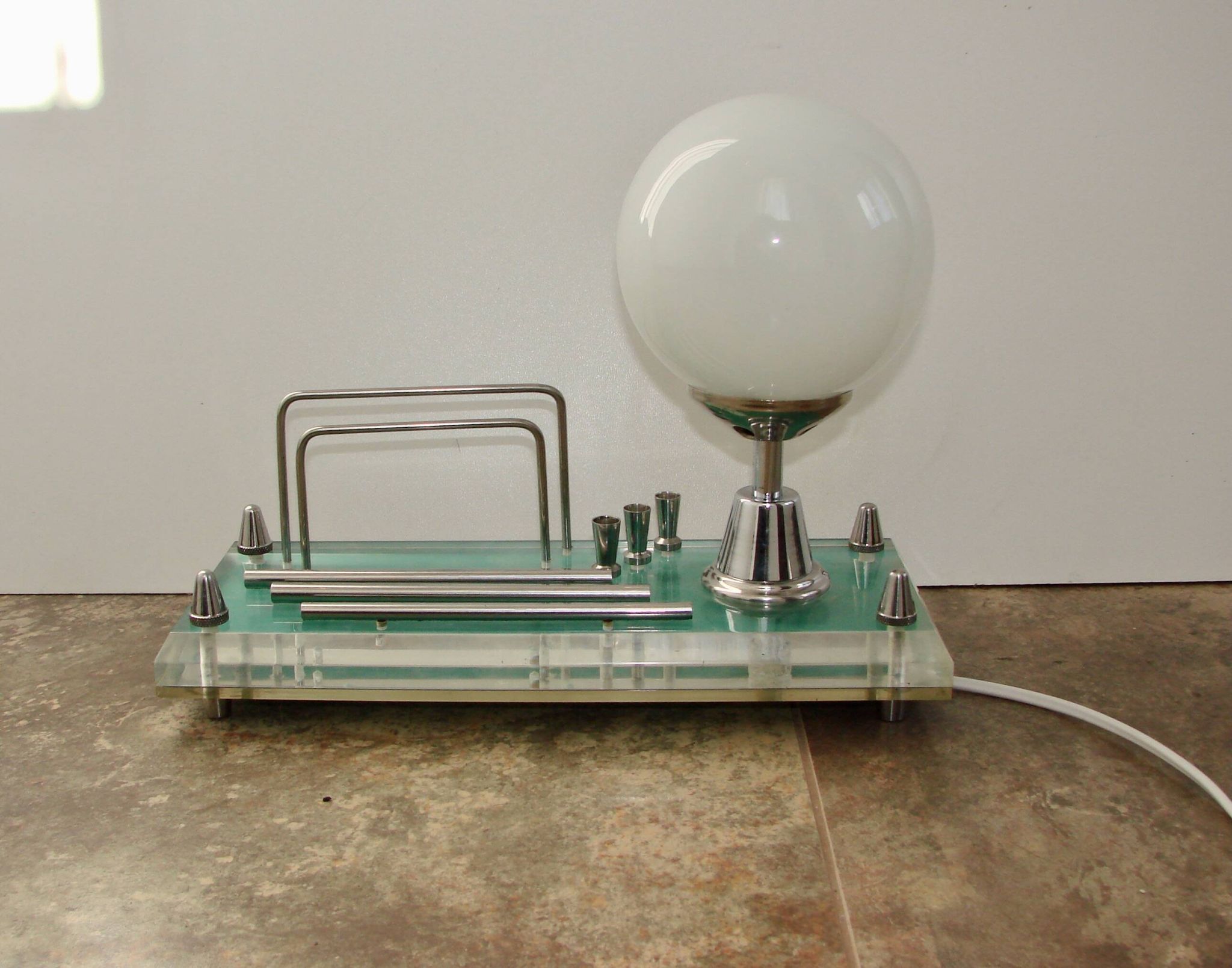 1970s lamp with storage compartment | Acrylic, metal, glass | E14 | Vintage
