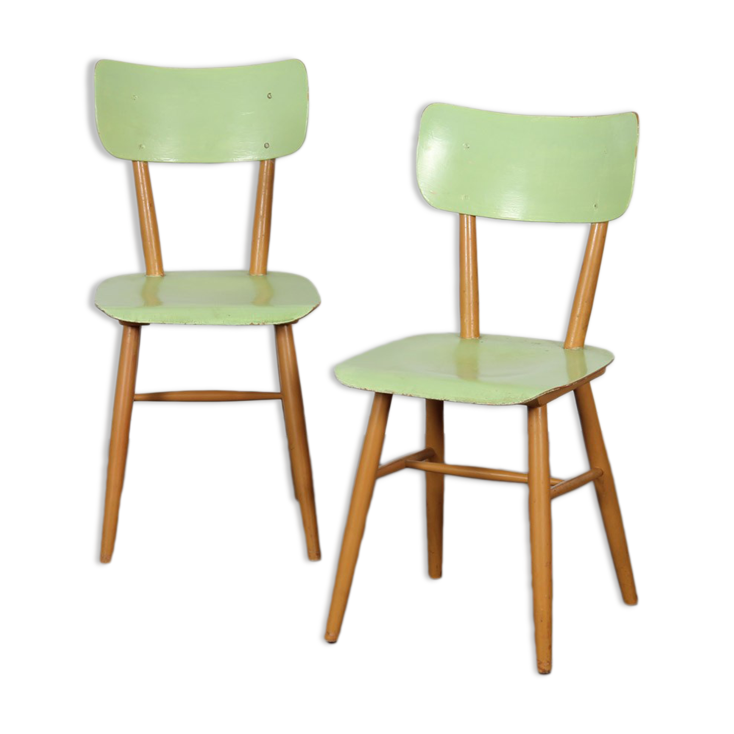 Paire de chaises vertes pour Ton, 1960