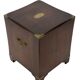 Vintage set of wooden bedside tables in military campaign style design