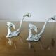 Pair of enameled cast iron coat hooks, 19th