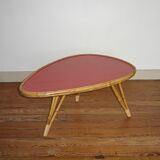 Free form rattan coffee table from the 60