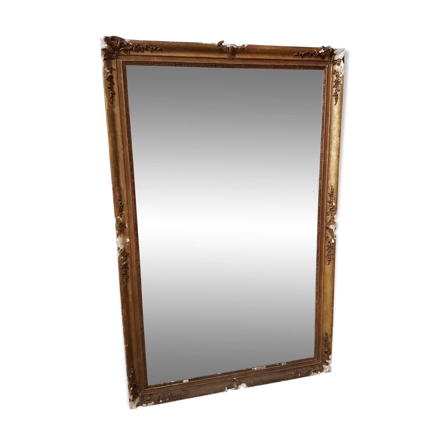 Miroir doré ancien de cheminée belle patine du temps 95x152cm