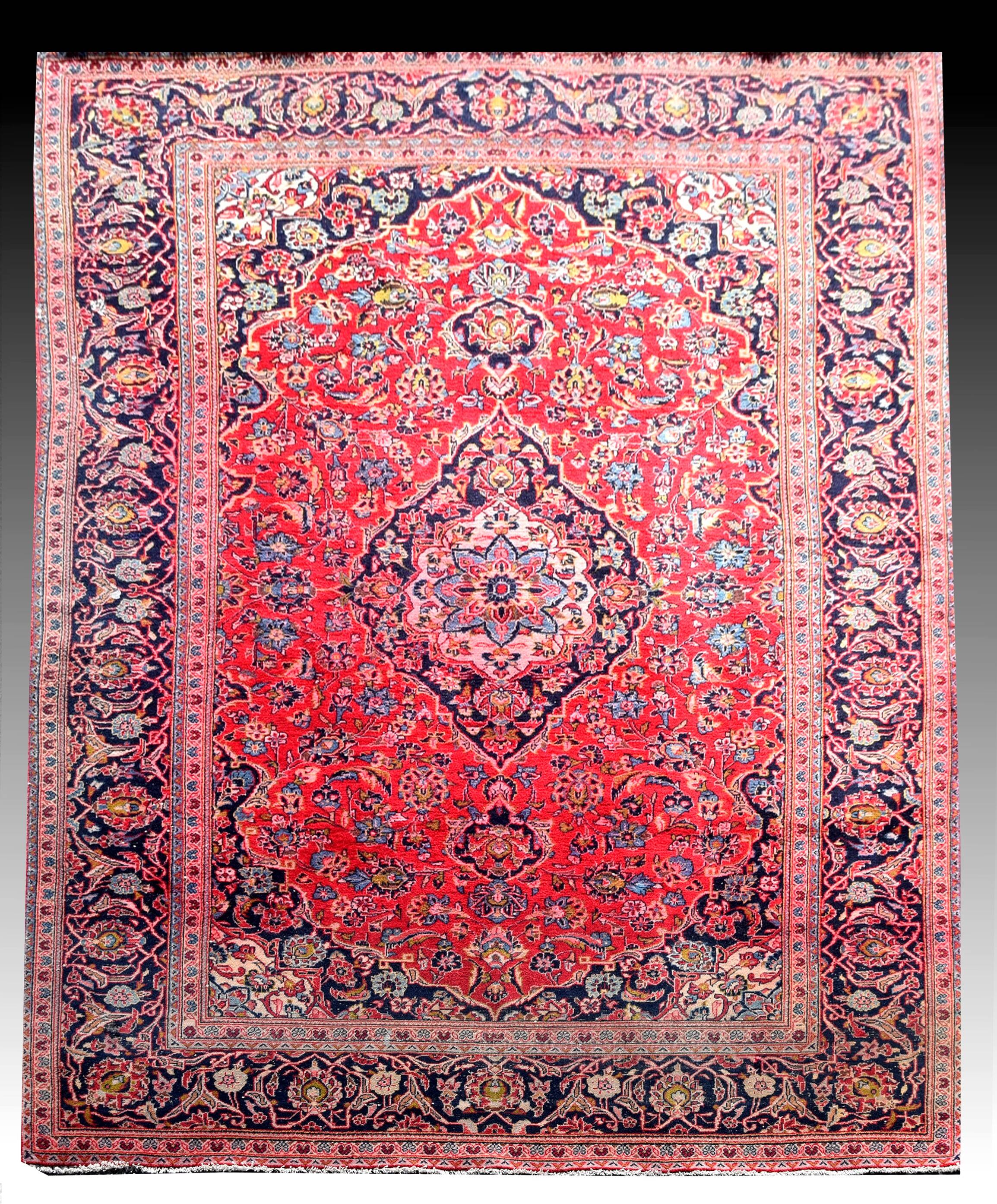 Tapis persan d'orient Iran KASHAN : 1.95 x 320 Mètres