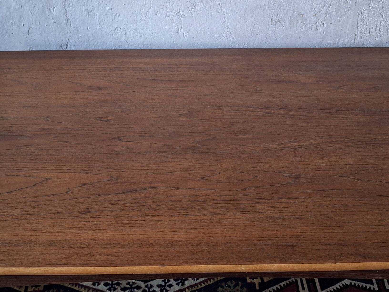 Mid century teak extendable dining table with curved top, Denmark 1960s